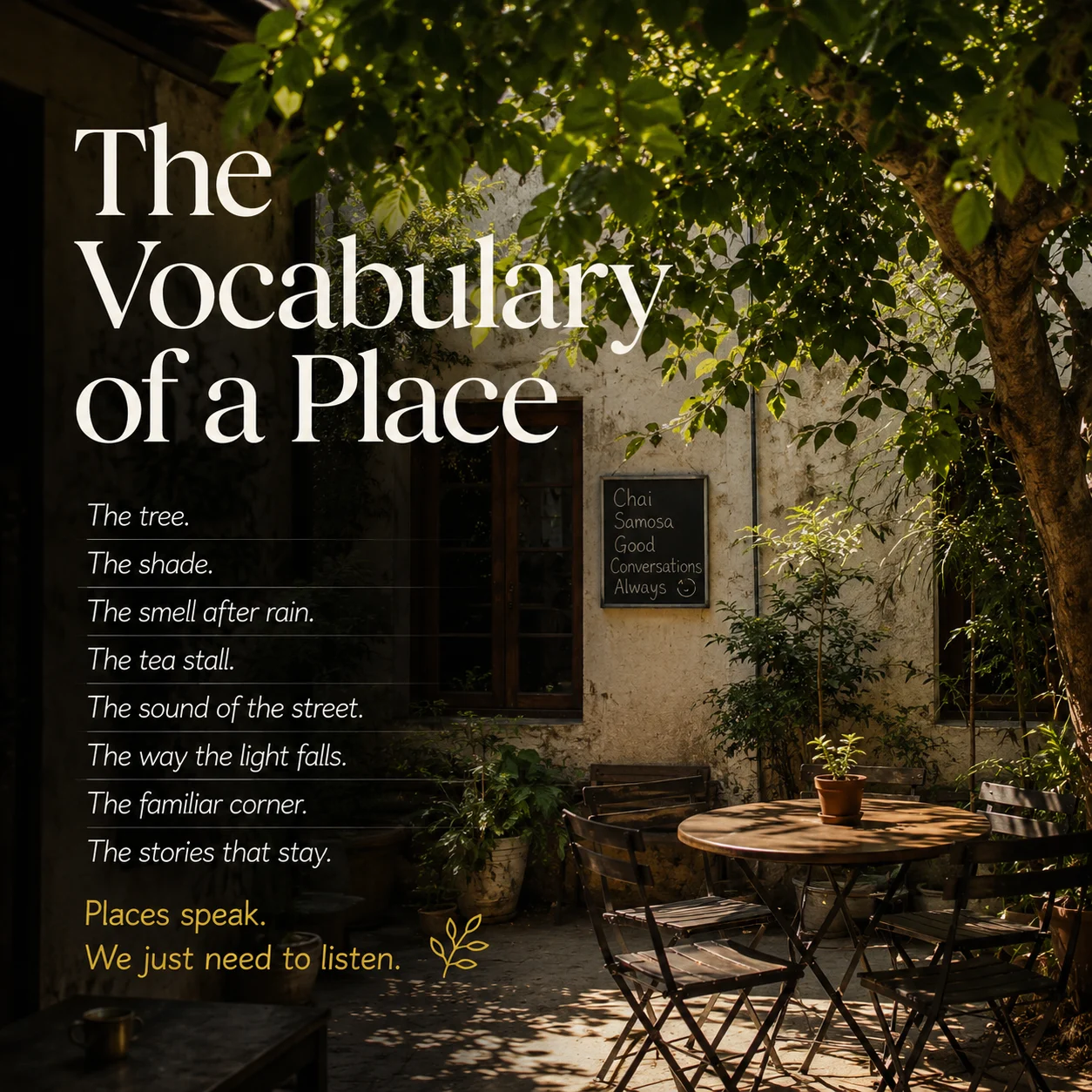 The Vocabulary of a Place